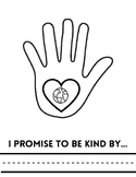 Kindness Hand-print World Difference Heart Coloring Page