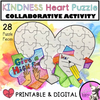 Preview of Kindness Heart Puzzle - Collaborative Activity