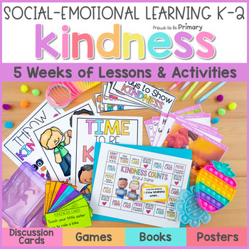 Preview of Kindness Activities & Social Skills SEL Lessons - Craft, Coloring Pages, Writing
