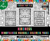 Kindness Mindfulness Mandala Coloring Pages, Relaxing Prin