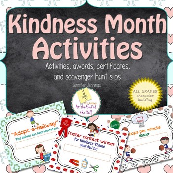 Preview of Kindness Month Activities, Awards, and Certificates #kindnessnation