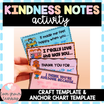Preview of Kindness Notes Positive Notes Craft Activity First Second Grade