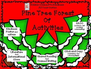 Preview of Kindness-Pine Tree Forest of Activities - Kiddos Connect All-Year to Kindness
