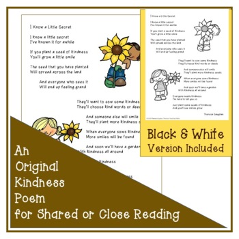 Kindness Poem and Activities for Acts of Kindness