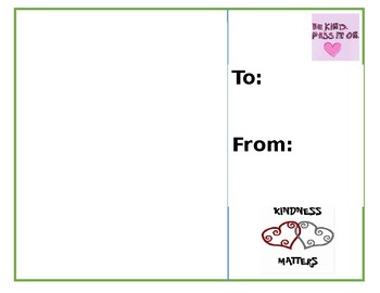 Kindness Post Card by The Counselor | Teachers Pay Teachers