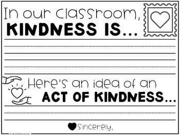 Kindness Postcard Template Freebie by Kindershenanigans | TPT