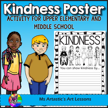 Preview of Kindness Poster Activities for Elementary, Worksheets for Friendship