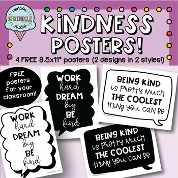 Preview of Kindness Poster FREEBIE / Speech Bubble Posters