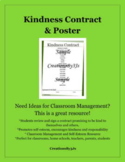 Kindness Poster and Contract, Classroom Management and Sel