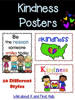 Kindness Posters by Wild about K and First Kidz | TpT