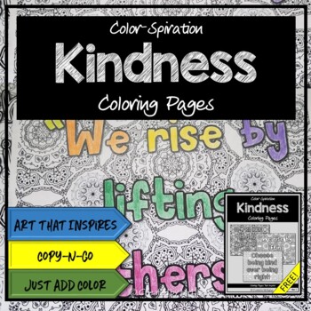 Preview of FREE Kindness Quotes Coloring Poster Pages
