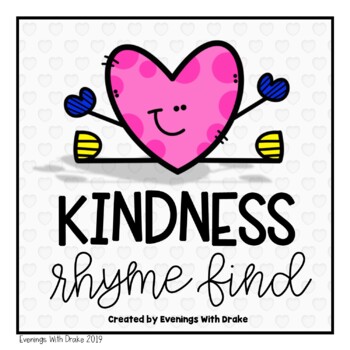 Preview of Kindness Rhyming Words Practice Printables
