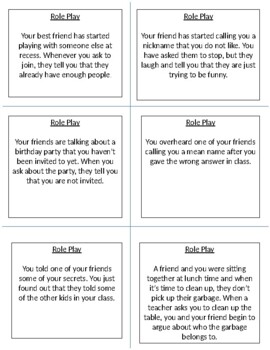 Preview of Kindness Scenarios - Role Play