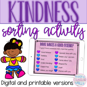 Preview of Kindness Sorting Activity, Digital & Printable