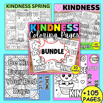 Preview of Kindness Spring Activities Coloring Pages Affirmations SEL Helpfulness Bundle