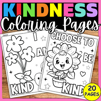 Preview of Kindness Spring Activities Coloring Pages | Affirmations SEL Helpfulness Quotes