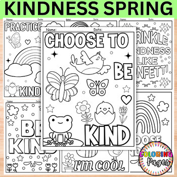 Preview of Spring Coloring Pages | Kindness Activities Growth Mindset SEL Morning Quotes