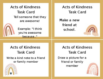 Kindness Task Cards by Counselor Carly | TPT