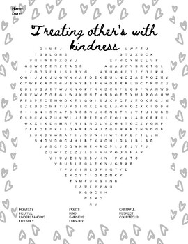 kindness word search by emily heisler teachers pay teachers