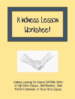 Preview of Kindness Worksheet for Middle or High School Students Research Question History
