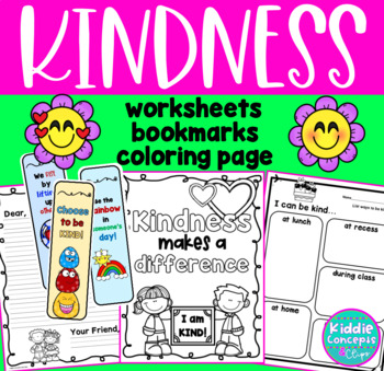 Kindness Worksheets by Kiddie Concepts | TPT