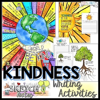 Preview of Kindness Writing One Pager Activity, Kindness Quotes, Templates