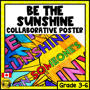 Preview of Kindness and Friendship Collaborative Poster | Be the Sunshine | Elementary Art