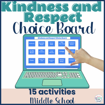 Preview of Kindness and Respect Activities for Middle School - Choice Board