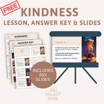 Preview of Kindness & empathy lesson, slideshow & answer key
