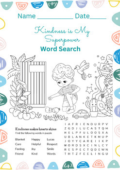 Preview of Kindness is My Superpower by Alicia Ortego Word Search Activity