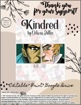 Preview of Kindred FULL NOVEL STUDY Workbook