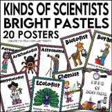 Kinds of Scientists Posters in Bright Pastel Colors