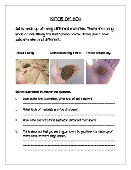 Preview of Kinds of Soil - Worksheet