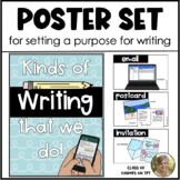 Kinds of Writing Mini Posters - Setting a purpose to Write