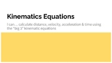 Kinematics Equations Lesson