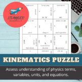 Kinematics Puzzle Activity for High School Physics