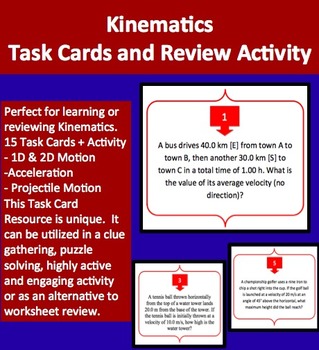 Preview of Kinematics - Task Cards and UNIQUE Activity - Motion