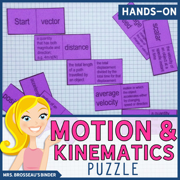 Preview of Motion and Kinematics Terms Domino Puzzle - Physics Vocabulary