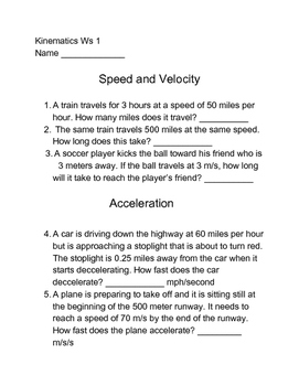 Fillable Online 2: Speed and Velocity Worksheet Fax Email Print - pdfFiller