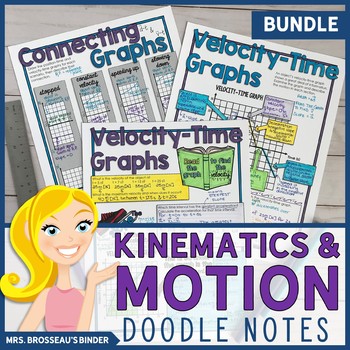 Preview of Kinematics Doodle Notes for Physics | Motion Doodle Notes for Physical Science
