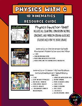 Preview of Kinematics in 1D: Physics with G Resources Guide