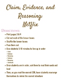 Kinesthetic Claim, Evidence, and Reasoning Activity: Netflix