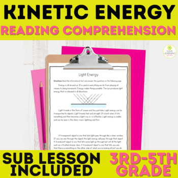 Preview of Kinetic Energy Reading Comprehension