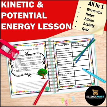 Preview of Kinetic & Potential Energy Notes, Slides and Activity Guided Reading Lesson