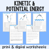 Potential And Kinetic Energy Worksheet | Teachers Pay Teachers