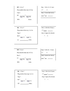 Preview of Kinetic & Potential Energy Scaffold Sheet