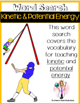 Preview of Kinetic & Potential Energy Word Search *FREEBIE*