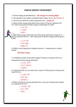 Kinetic & Potential Energy worksheet by JAG Education | TpT