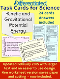 Kinetic and Gravitational Potential Energy Task Cards