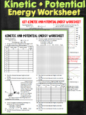 Kinetic and Potential Energy Conservation Worksheet
